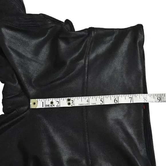 Spanx Faux Leather Moto Leggings Black Shaping Waistband Size Small - Picture 12 of 14